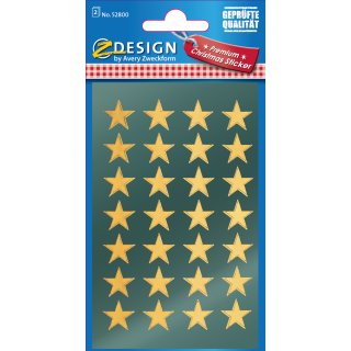 AVERY Zweckform ZDesign Weihnachts Sticker "Sterne" gold 2 Blatt à 28 Stück