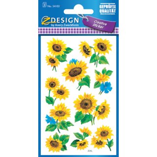 AVERY Zweckform Z Design Sticker "Sonnenblume" 3 Blatt à 10 Sticker