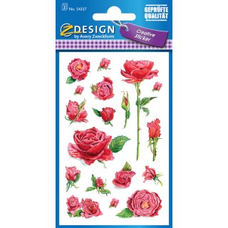 AVERY Zweckform ZDesign Sticker CREATIVE "Rosen" 3 Blatt á 18 Sticker