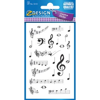 AVERY Zweckform Z Design Sticker Creative "Noten" 3 Blatt à 25 Sticker