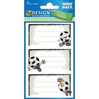 AVERY Zweckform Z Design Buchetiketten "Fußballtor" 3 Blatt à 3 Etiketten