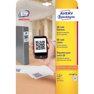 AVERY Zweckform QR Code Etiketten 35 x 35 mm quadratisch weiß 875 Stück