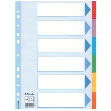 Esselte Karton Register blanko A4 6-teilig mehrfarbig