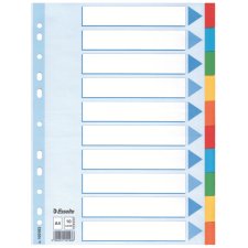 Esselte Karton Register blanko A4 10-teilig mehrfarbig