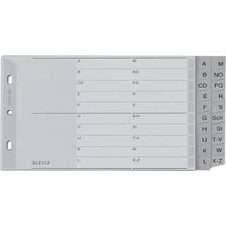 LEITZ Kunststoff Register A-Z A5 quer PP 20-teilig grau