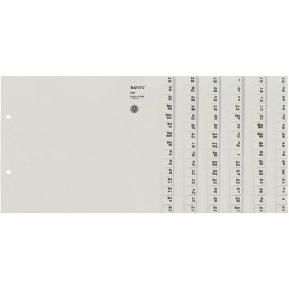 LEITZ Tauenpapier Register A-Z für 6 Ordner grau 90-teilig DIN A4 Überbreite