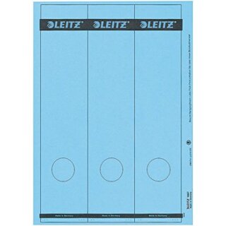 LEITZ Ordnerrücken Etikett 61 x 285 mm lang breit blau 75 Etiketten