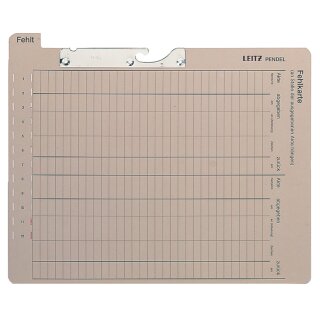 LEITZ Pendelfehlkarte mit Tab "Fehlt" grau (Preis pro Stück)