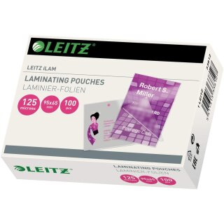 LEITZ Laminierfolientasche 65 x 95 mm 250 mic 100 Stück