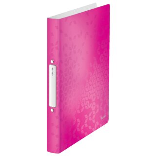 LEITZ Ringbuch WOW DIN A4 PP pink metallic 2-Ringe