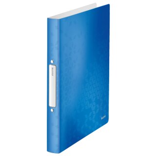 LEITZ Ringbuch WOW DIN A4 PP blau metallic 2-Ringe