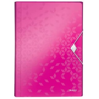 LEITZ Projektmappe WOW A4 PP 6 Fächer pink metallic