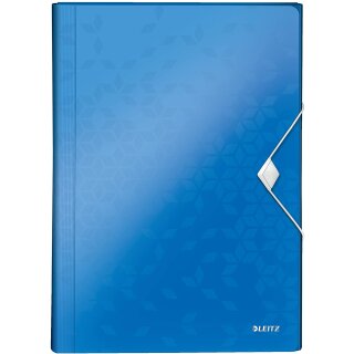 LEITZ Projektmappe WOW A4 PP 6 Fächer blau metallic