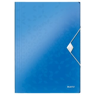 LEITZ Eckspannermappe WOW DIN A4 PP blau metallic
