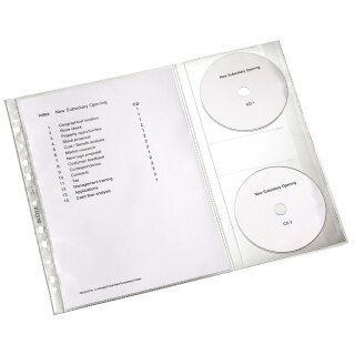 LEITZ Prospekthülle mit CD Klappe A4 PP genarbt 0,12 mm Inhalt: 5 Stück