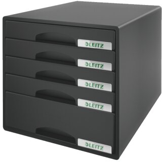LEITZ Schubladenbox Plus 5 Schübe schwarz