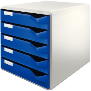 LEITZ Schubladenbox Post Set 5 Schübe lichtgrau/blau