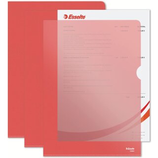 Esselte Sichthüllen Standard DIN A4 PP rot 0,12 mm 100 Hüllen