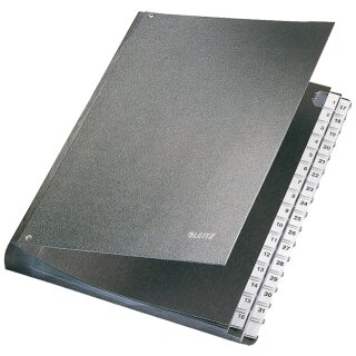 LEITZ Pultordner A4 1-31 32 Fächer Hartpappe schwarz