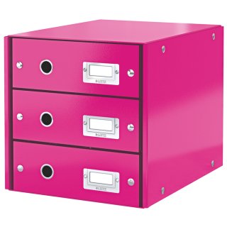 LEITZ Schubladenbox Click & Store WOW 3 Schübe pink