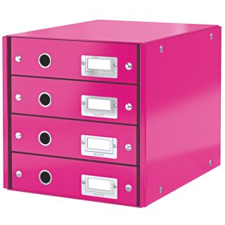 LEITZ Schubladenbox Click & Store WOW 4 Schübe pink
