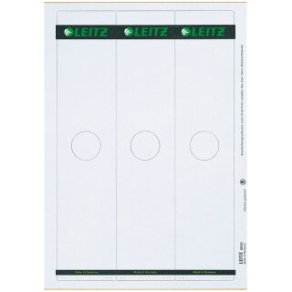 LEITZ Ordnerrücken Etikett für Hängeordner 61 x 279 mm lang breit grau 75 Stück