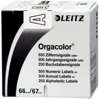 LEITZ Buchstabensignal Orgacolor "A" auf Rolle weiß 250 Stück
