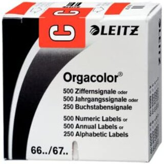 LEITZ Buchstabensignal Orgacolor "C" auf Rolle rot 250 Stück