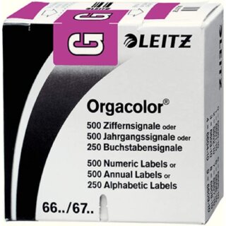 LEITZ Buchstabensignal Orgacolor "G" auf Rolle violett 250 Stück