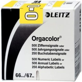 LEITZ Buchstabensignal Orgacolor "O" auf Rolle gelb 250 Stück