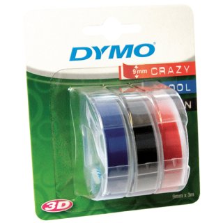 DYMO Prägeband 3D 9 mm breit 3 m lang sortiert glänzend 3 Bänder