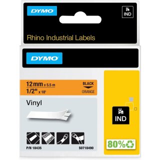 DYMO Vinyl Schriftband Breite: 12 mm Länge: 5,5 m orange