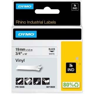 DYMO Vinyl Schriftband Breite: 19 mm Länge: 5,5 m weiß