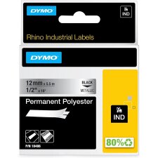 DYMO Polyester Schriftband Breite: 12 mm metallic permanent