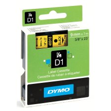 DYMO D1 Schriftbandkassette schwarz auf gelb 9mm / 7 Meter