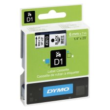 DYMO D1 Schriftbandkassette schwarz auf weiß 6mm /...
