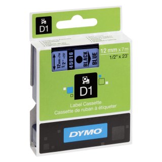 DYMO D1 Schriftbandkassette schwarz auf blau 12mm / 7 Meter