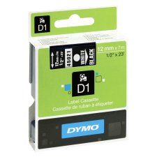 DYMO D1 Schriftbandkassette weiß auf schwarz 12mm /...