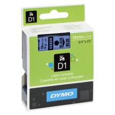 DYMO D1 Schriftbandkassette schwarz auf blau 19mm / 7 Meter