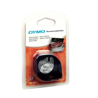 DYMO LetraTag Etiketten Band 12 mm x 4 m Metallic silber