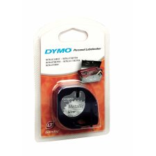 DYMO LetraTag Etiketten Band 12 mm x 4 m Metallic silber