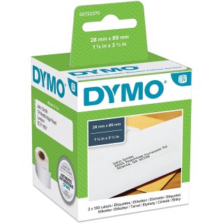 DYMO LabelWriter Adress Etiketten 89 x 28 mm weiß 2 Rollen à 130 Etiketten