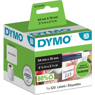 DYMO LabelWriter Universal Etiketten 54 x 70 mm weiß 1 Rolle à 320 Etiketten