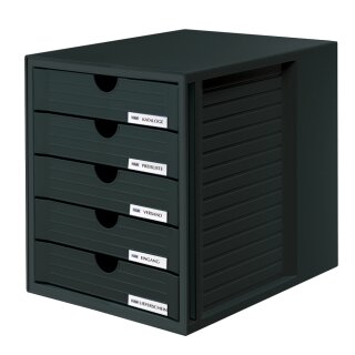 HAN Schubladenbox 5 Schübe Gehäuse/Schubladen: schwarz