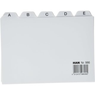 HAN Karteiregister A-Z PP A6 quer grau 25-teilig