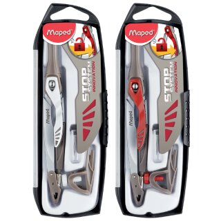Maped Zirkelkasten Stop System 3-teilig zufällige Farbe (1 Set)