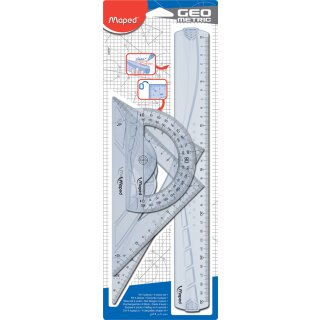 Maped Geometrie Set 4-teilig transparent