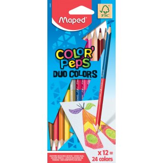 Maped Dreikant Buntstift COLORPEPS DUO 12er Kartonetui
