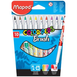 Maped Fasermaler COLORPEPS Brush 10er Kartonetui