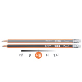 Maped Bleistift BLACKPEPS mit Radierer Härtegrad: HB (Preis pro Stück)